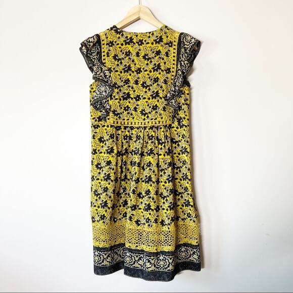Sea New York Dress Silk Floral Print Yellow Size 4 - Picture 5 of 8